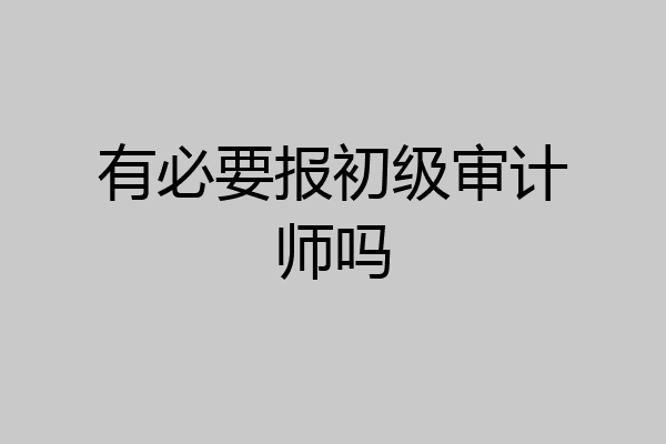 有必要报初级审计师吗