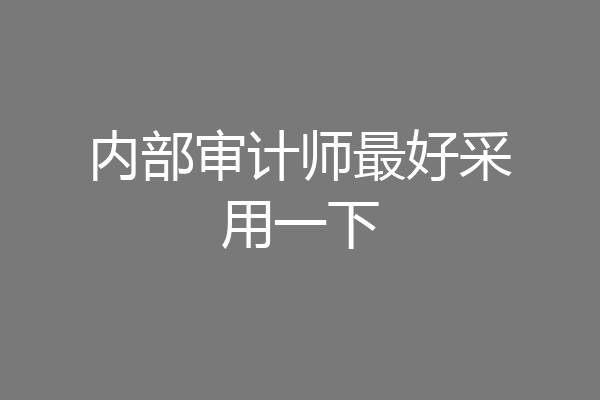 内部审计师最好采用一下