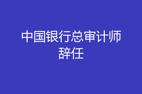 中国银行总审计师辞任