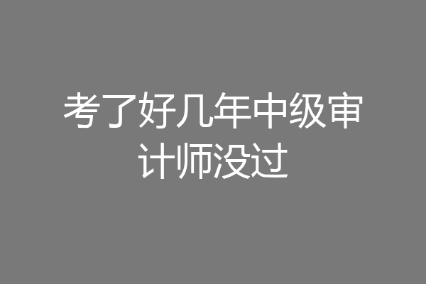 考了好几年中级审计师没过