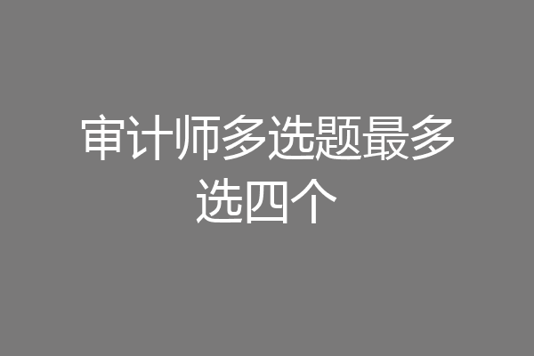 审计师多选题最多选四个
