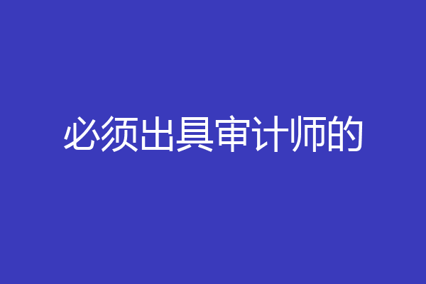 必须出具审计师的