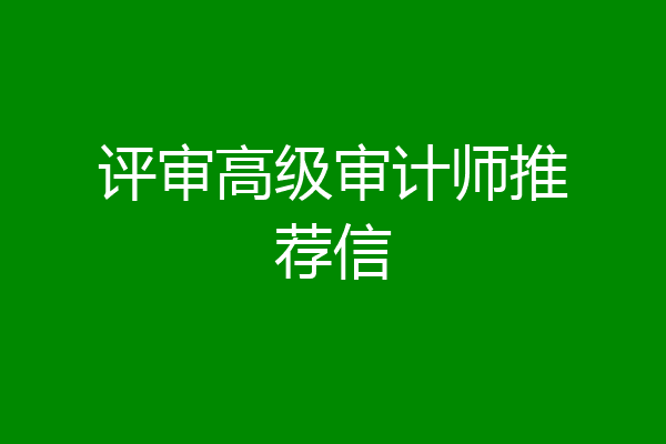 评审高级审计师推荐信