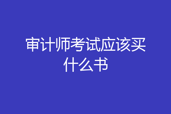 审计师考试应该买什么书