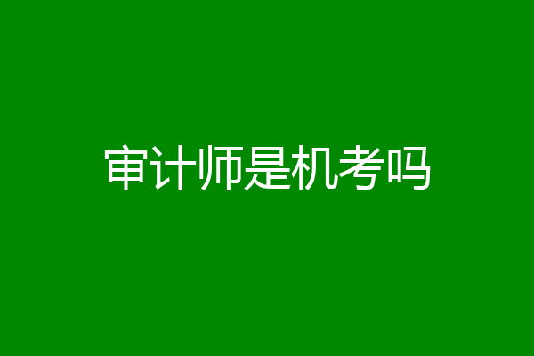 审计师是机考吗