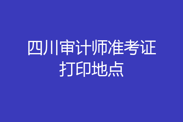 四川审计师准考证打印地点