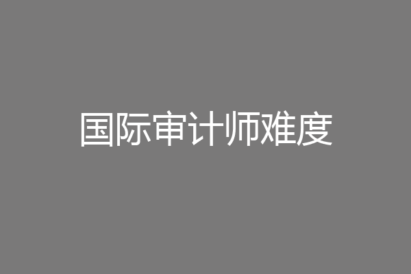 国际审计师难度