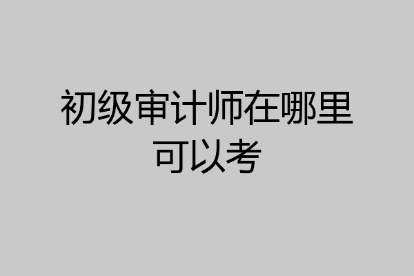 初级审计师在哪里可以考