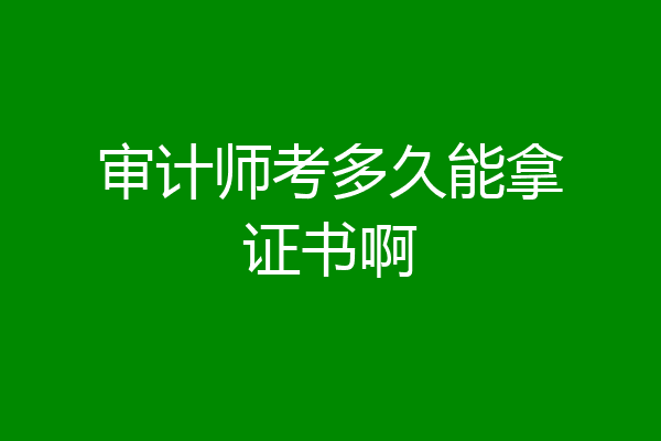 审计师考多久能拿证书啊