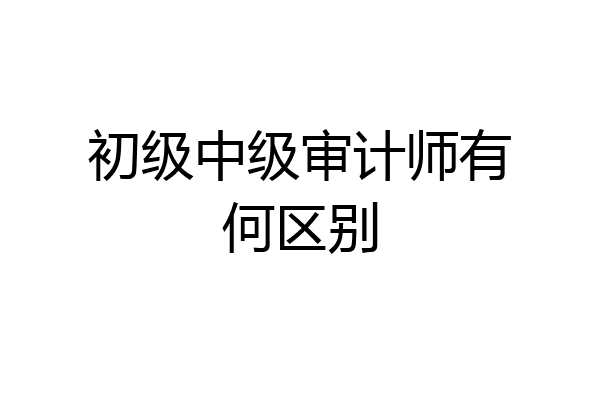 初级中级审计师有何区别
