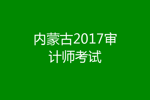 内蒙古2017审计师考试
