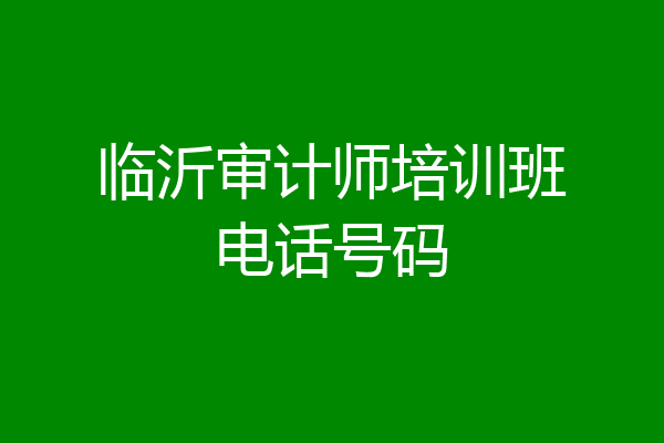 临沂审计师培训班电话号码