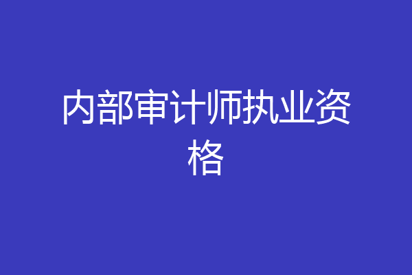 内部审计师执业资格