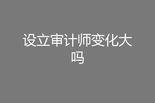设立审计师变化大吗