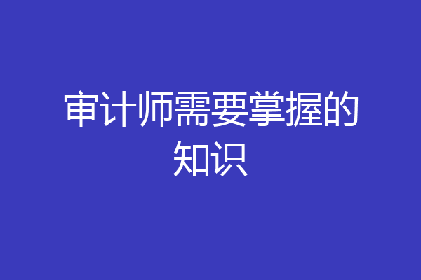 审计师需要掌握的知识