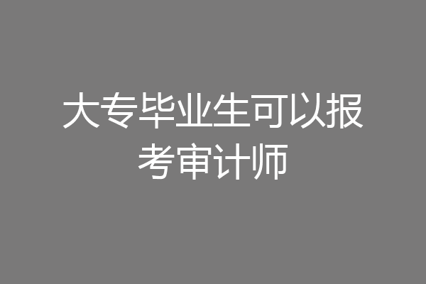 大专毕业生可以报考审计师