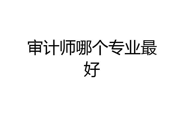 审计师哪个专业最好