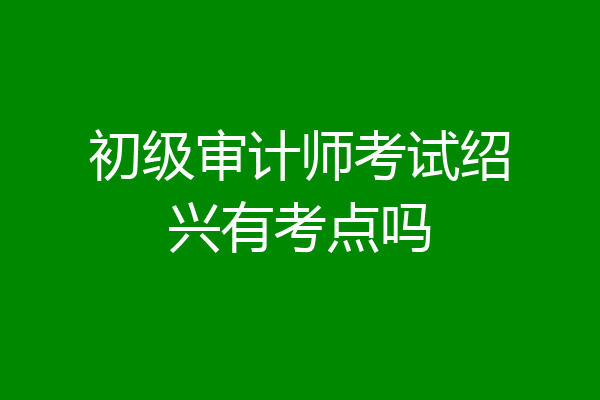 初级审计师考试绍兴有考点吗