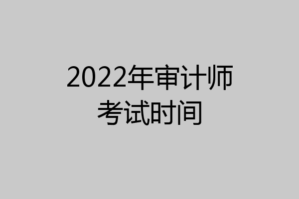 2022年审计师考试时间