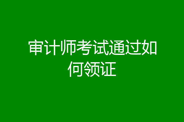 审计师考试通过如何领证