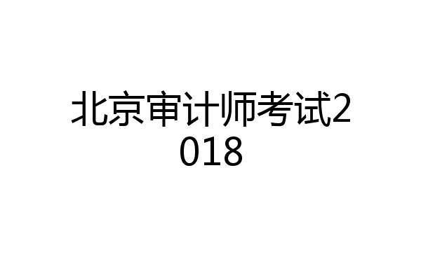 北京审计师考试2018