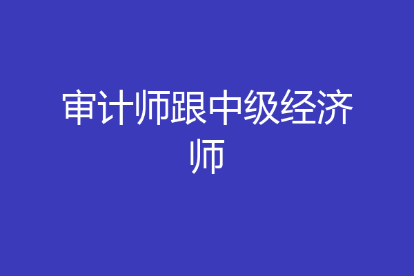 审计师跟中级经济师