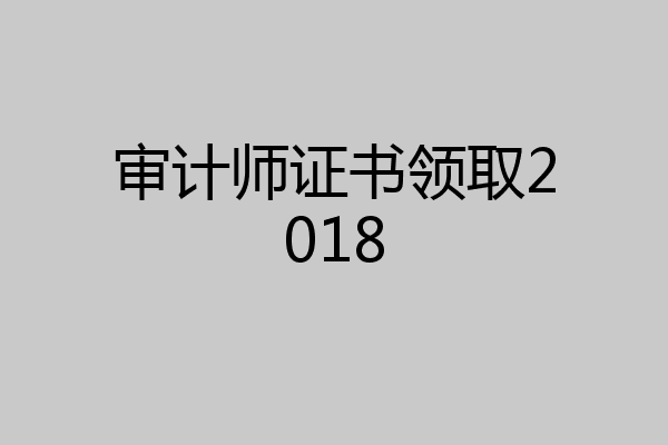 审计师证书领取2018