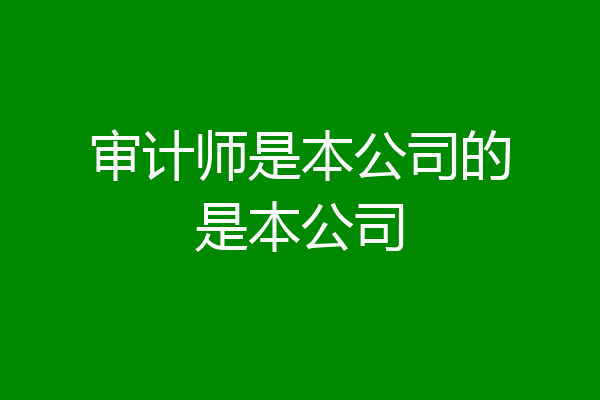 审计师是本公司的是本公司