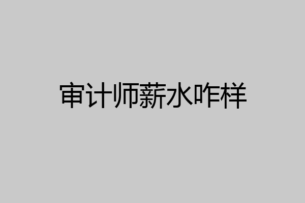 审计师薪水咋样