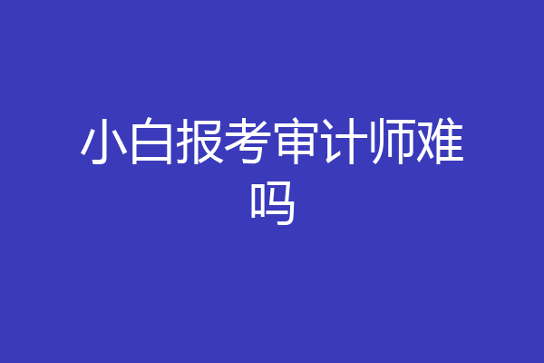 小白报考审计师难吗