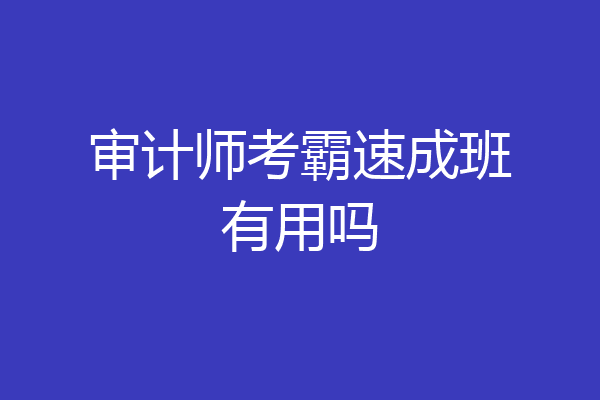 审计师考霸速成班有用吗