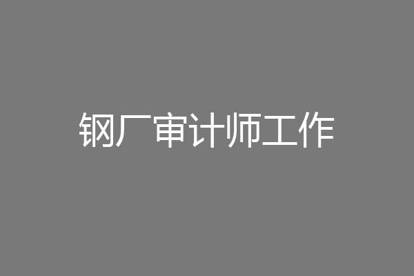 钢厂审计师工作