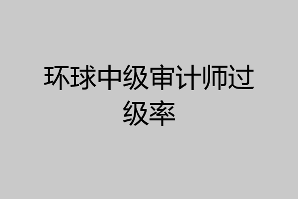 环球中级审计师过级率
