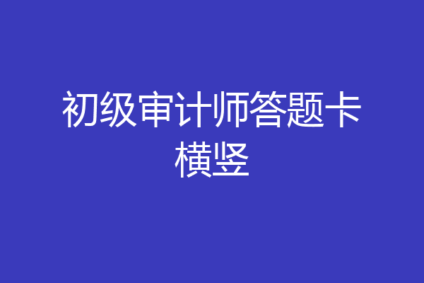 初级审计师答题卡横竖
