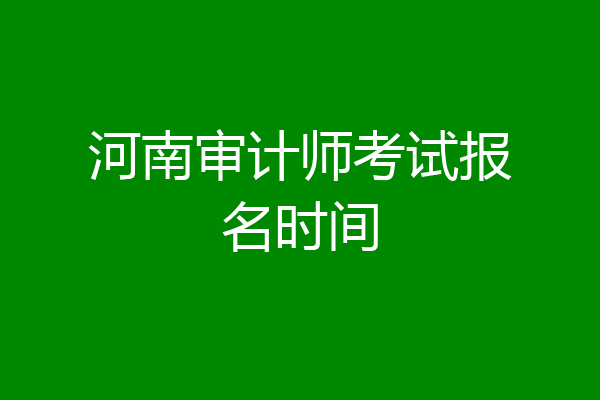 河南审计师考试报名时间