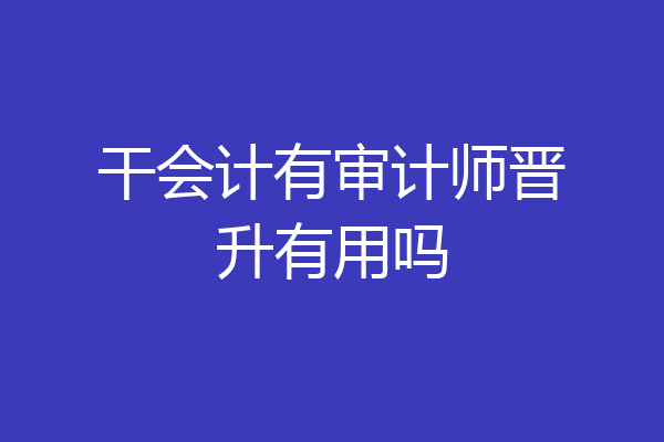 干会计有审计师晋升有用吗