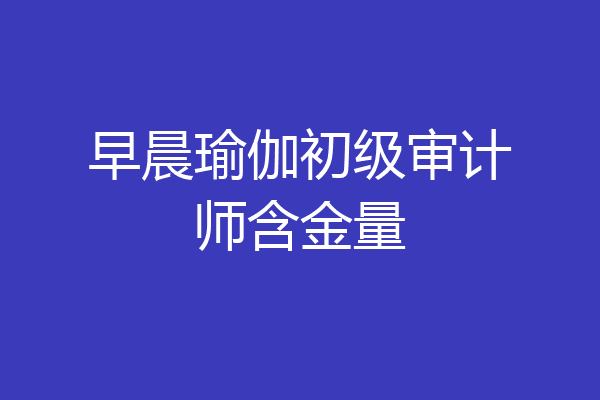 早晨瑜伽初级审计师含金量