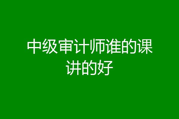 中级审计师谁的课讲的好