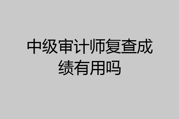 中级审计师复查成绩有用吗