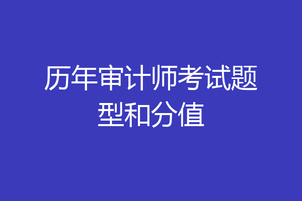 历年审计师考试题型和分值