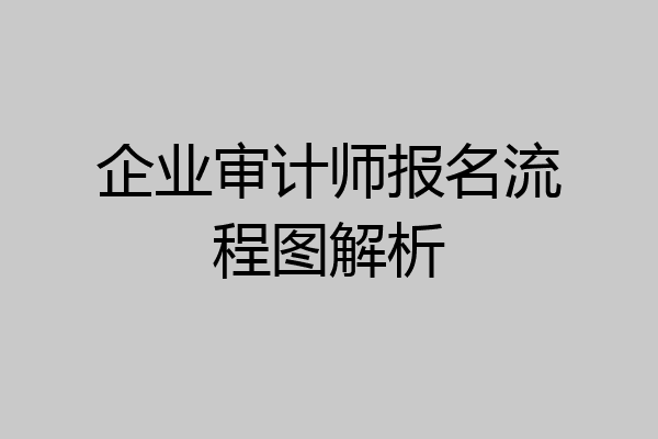 企业审计师报名流程图解析