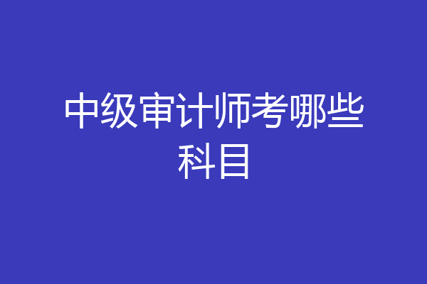中级审计师考哪些科目