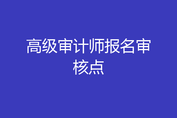 高级审计师报名审核点