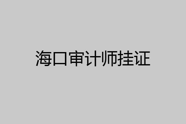 海口审计师挂证
