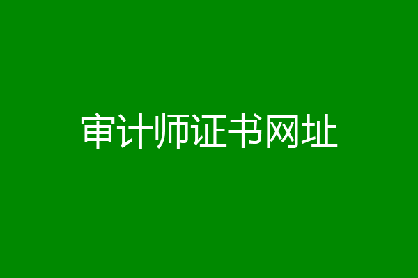 审计师证书网址