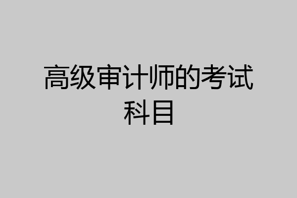 高级审计师的考试科目