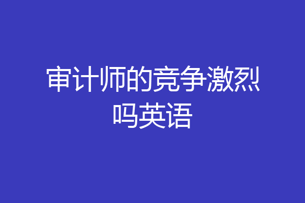 审计师的竞争激烈吗英语