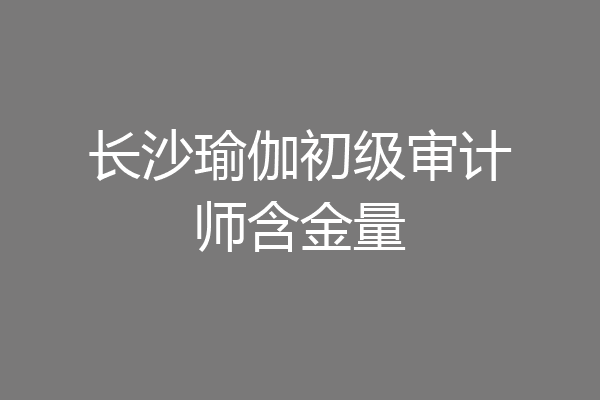 长沙瑜伽初级审计师含金量