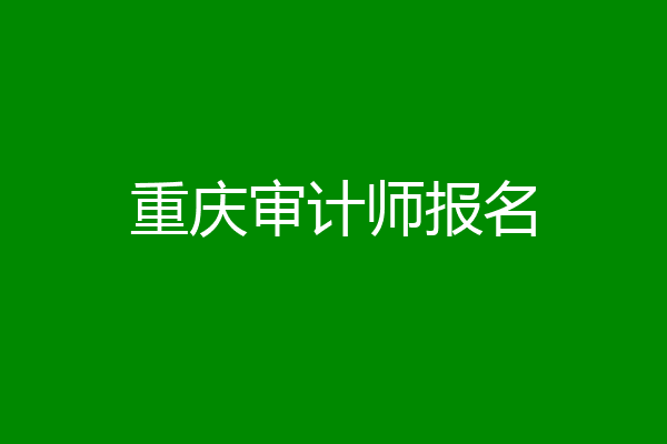 重庆审计师报名
