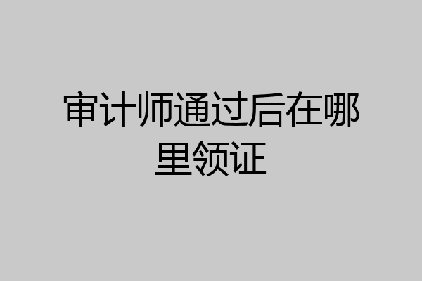 审计师通过后在哪里领证